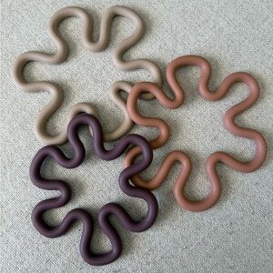 NWT Set of Three Wavy Trivets in Neutral Tones FabFitFun